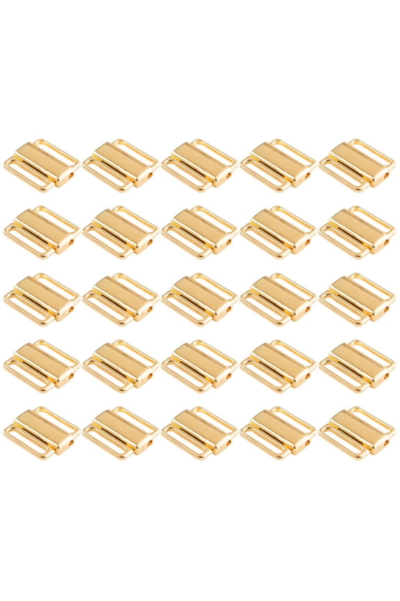 1Set 50Pcs Bra Shoulder Strap Buckles Bra Strap Anti-Slip Bra Clip Hook Bra Clasps Hooks for Women (Golden 12MM)