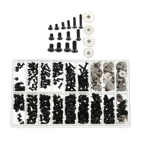 Yuan 360 Pcs 1 Bag Rust-proof Computer Screws Sturdy Compact Small Screws (Black)