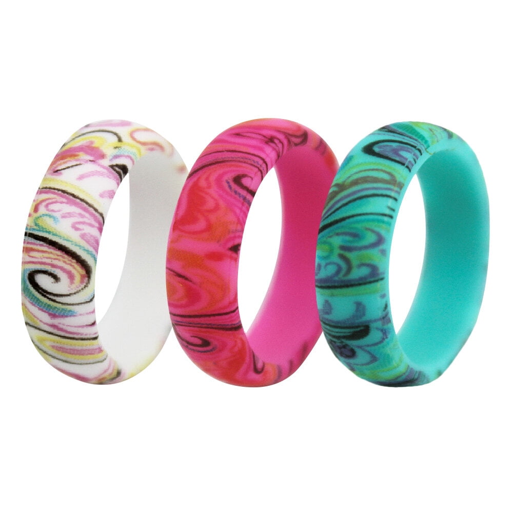 Yuan 3Pcs Silicone Wedding Ring Thin Rubber Band Silicone Rings for ...