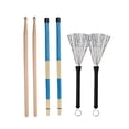 thumbnail image 1 of Yuan 5A Maple Drum Sticks and Drum Brushes Set for Jazz Acoustic Music Lover Gift with Portable Storage Bag W129 (Black Blue), 1 of 8