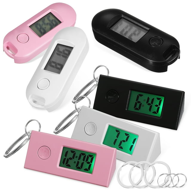 Yuan 6 Pcs Digital Keychain Watches Luminous Portable Electronic