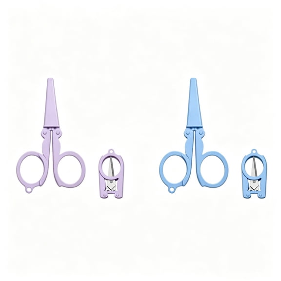 YuanGuangQ 2PC Mini Portable Travel Scissors for Sewing, Folding Small Scissors for Camping Office, Multifunctional Compact Scissors for Crafting and First Aid