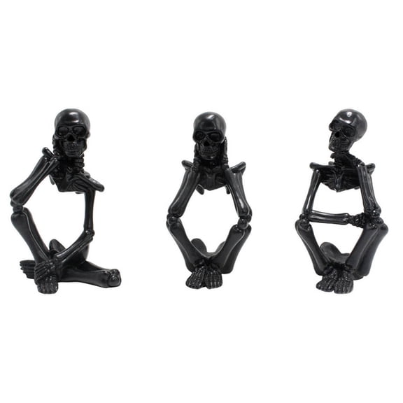 YuanGuangQ 3PC Halloween Skeleton Figurine Decor Set, Resin Skeleton Snake Statue Set for Holiday Home Decor, Decorative Statue Set for Home Shelf Tabletop Party Decoration Daily Use
