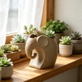 thumbnail image 1 of YuanGuangQ Animal Shaped Ceramic Plant Pot, Plain Burned Fleshy Style Stoneware Desktop Planter, Small Potted Breathable Container for Mini Plants or Desktop Greenery, 1 of 6