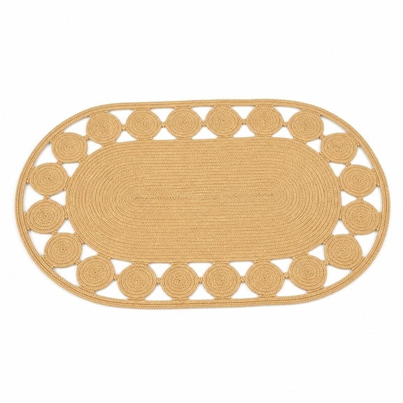 YuanGuangQ Bedroom Bedside Mat Rope Woven, Jute Rug Household Wear Resistant Foot Mat, Modern Natural Fiber Round Carpet for Bedroom Living Room Entryway
