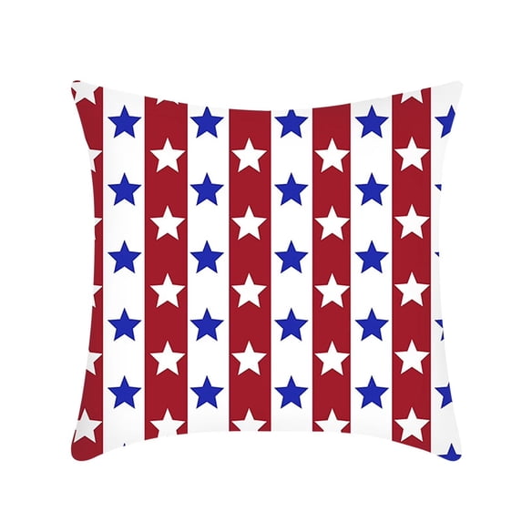 YuanGuangQ Blue Red Flag Throw Pillow Print Striped 4th of July Patriotic Decorative Outdoor Patriotic Pillow For Home Decor for Couch Sofa Bed