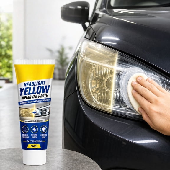 YuanGuangQ Car Headlight Polishing Restorer Paste,Yellowing Removal Oxidation Resistant Headlight Refurbishment Cream,Auto Care Paste for Car Headlight Restoration Polishing Cleaning Maintenance Use