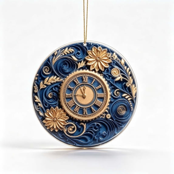 YuanGuangQ Christmas Acrylic Star Ornaments, 2D Round Winter Decorative Pendant Flat Tree Hanging, Holiday Party Decor for Christmas Tree Home Mantel Shelf Gift Decoration.
