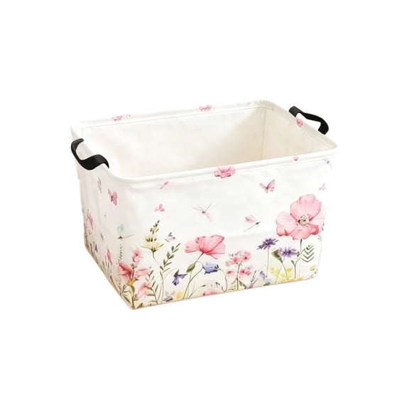 YuanGuangQ Foldable Fabric Storage Basket, Canvas Organizer Bin with Handles for Home Organization, Storage Container for Toys Clothes Closet Living Room Daily Use