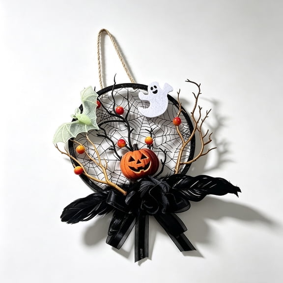 YuanGuangQ Halloween Pumpkin Bat Wind Chime Decor, Hanging Wind Bell Ornament for Room Decoration, Decorative Hanging Accent for Bedroom, Window, Porch Holiday Gifting Decoration