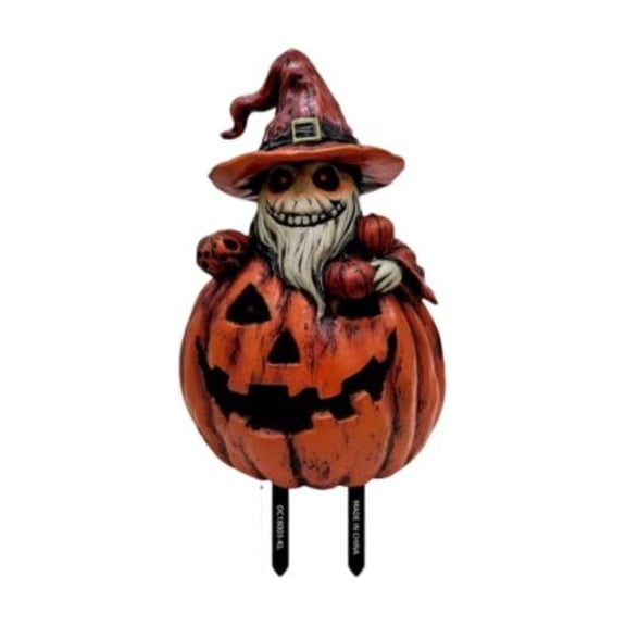 YuanGuangQ Halloween Pumpkin Wizard Yard Stake, 2D Flat Outdoor Garden Decor Sign, Seasonal Ornament for Lawn Decor, Patio, Yard Holiday Display Decoration