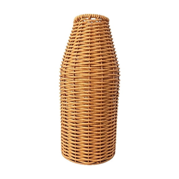 YuanGuangQ Imitation Rattan Woven Vase, Decorative Tabletop Flower Vase for Home Ornament, Flower Container for Living Room Dining Table Office Home Decoration Use