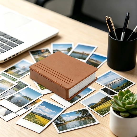 YuanGuangQ Mini Photo Album for 3 Inch Pictures Folding Box, Portable Picture Organizer for Small Prints Storage, Fade Resistant Collapsible Photo Holder for Gift Keepsake