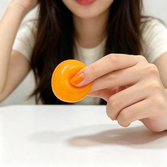 YuanGuangQ Orange Maltose Squeeze Stress Relief Toy, Soft Slow Rising Fidget Putty for Hand Therapy and Anxiety Relief, Sensory Play Dough for Office Home Desktop