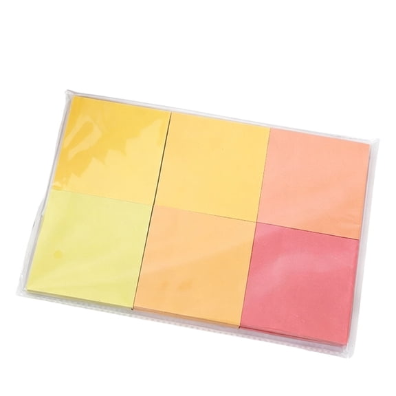 YuanGuangQ Strong Adhesive Sticky Notes, Curved Removable Notes Pads 6 Colors, Self Stick Notes for Office Home Supplies with Strong Glue