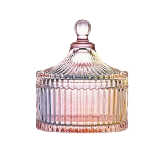 YuanGuangQ Vintage Ribbed Glass Jars, Apothecary Candy Jar with Lids, Storage Containers for Trinkets Cookies Home Kitchen and Pantry
