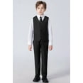 thumbnail image 1 of YuanLu Boys Suit 4PC Baby Suits Wedding Formal Party Vest Suit Set Little Gentleman Waistcoat Prom Tuxedo Dress suit Outerwear Party Vest+Shirt+Tie+Pants Clothes Set for Toddler Kids Black 5, 1 of 5