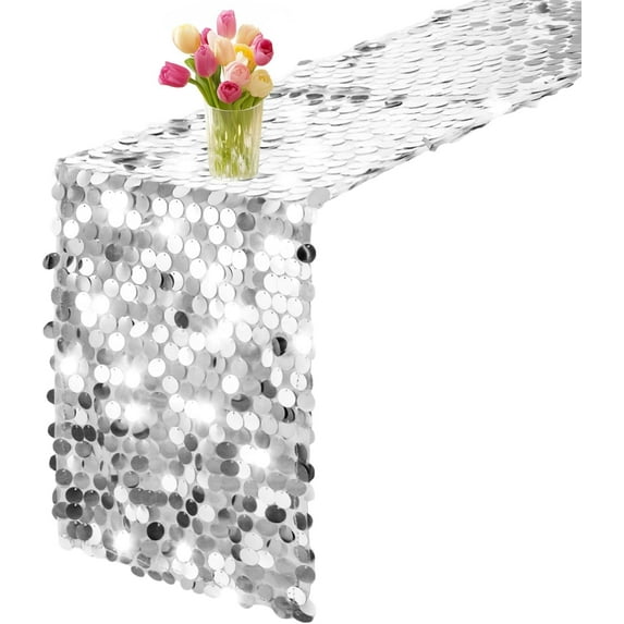 YuanLu Glitter Sequin Table Runner for Wedding, Party, Birthday – Sparkling Elegant Table Decor for Holiday, Easter, Christmas, Bridal Shower – Wrinkle-Free & Reusable