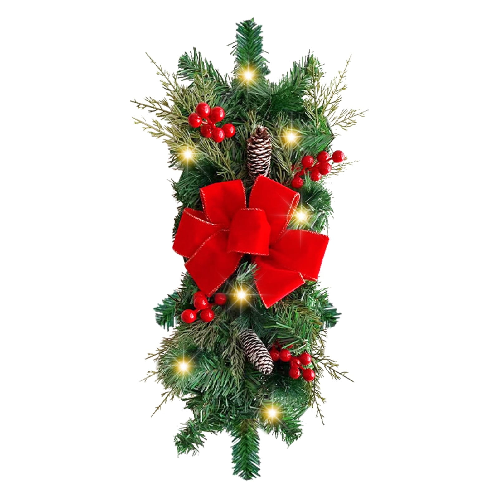 YuanRX The Cordless Prelit Stairway Trim Christmas Wreaths For Front