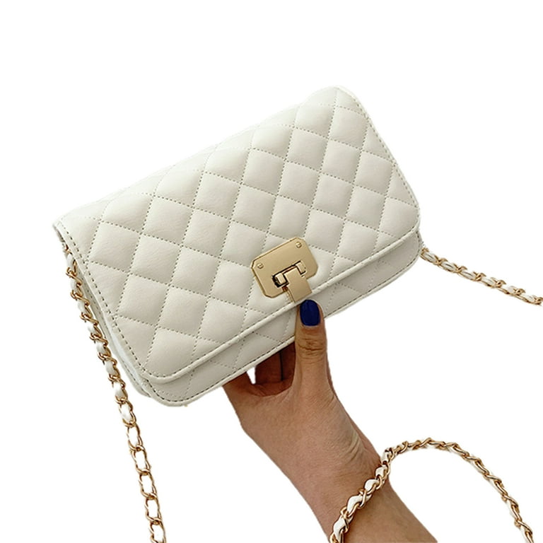 Crossbody Bag White Chain Handbag Yuanbang Women's PU Leather