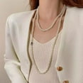 thumbnail image 1 of Yuanbao Knot Pearl Long Necklace Multi-layer Stackable, 1 of 2