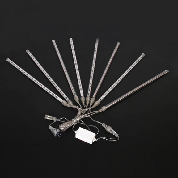 Yuangui 12 Inches 8 Tubes Meteor Shower Rain Lights Waterproof Xmas Decoration Falling String Lights for Wedding Party Christmas with US Plug (Green Light)