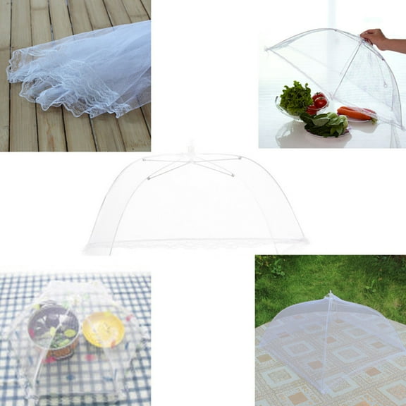 Yuangui 2 White Mesh Screen Covers 16" for Outdoors, Picnics, and Kitchen