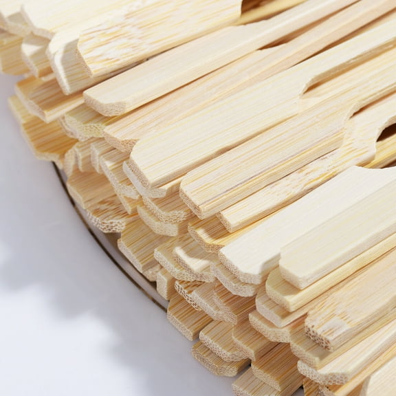 Bamboo Paddle Picks with Pointed End for BBQ Serving Small Desserts and Cocktails 200 Pieces