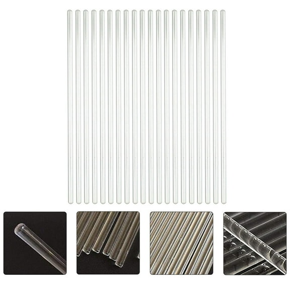 Yuangui 20Pcs Glass Stir Rod Science Lab Kitchen Transparent