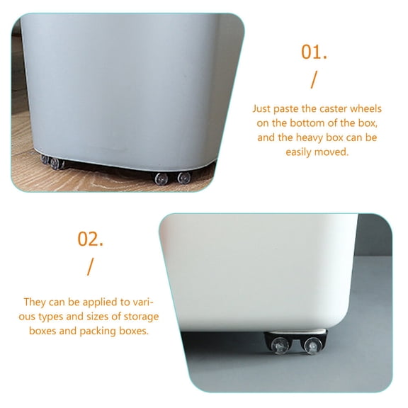 Yuangui 20pcs Self Adhesive Casters Wheels Non Swivel Casters Storage Box Storage Bin Casters