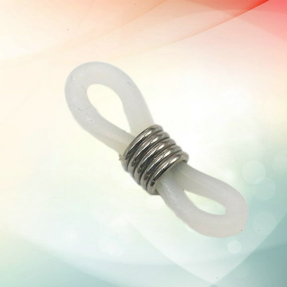 Yuangui 20pcs Silicone Glasses Chain Buckle Adjustable Non-slip Ring Eyeglasses Accessories (White)
