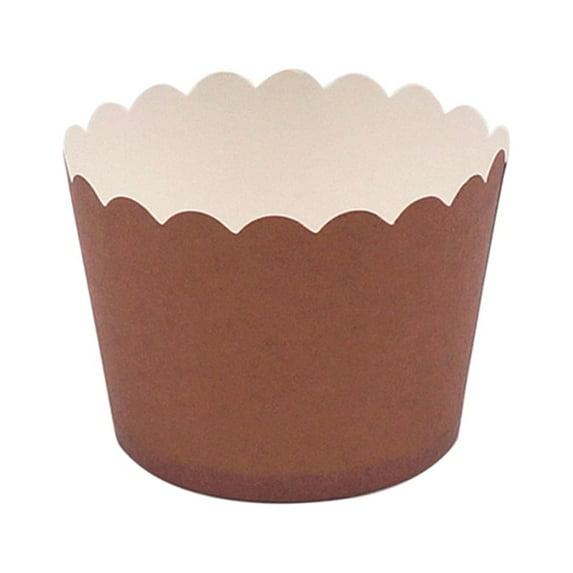 Yuangui 24 Pcs Solid Bright Colors Cupcake Wrappers Round Thicken Muffin Cup Cake Paper Cup-5x4.5cm(Chocolate)