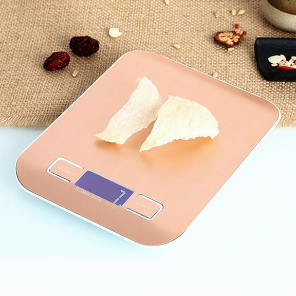 Yuangui 5KG/1g Stainless Steel Kitchen Scale Baking Cooking Use High Precision Electronic Scale No Battery Included(Rose Gold)