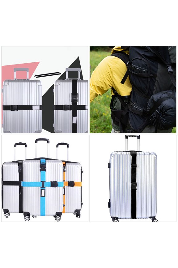 5Pcs Luggage Straps Suitcase Belt Strap Adjustable Travel Packing Strap with Buckle