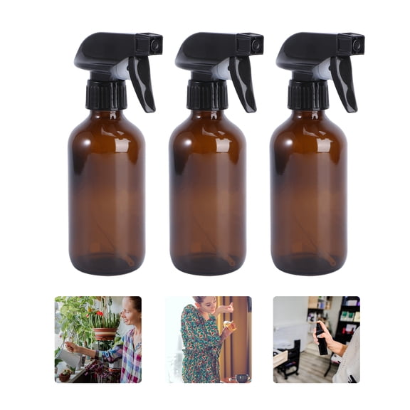 Yuangui 6Pcs 250ML Spray Bottles Refillable Glass Sprayer Storage Bottles Container Brown