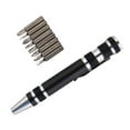 thumbnail image 1 of FRCOLOR Compact Black Pen Screwdriver Set with Non slip Engraved Pattern and 8 in 1 Mini Drivers for Repair Use, 1 of 10