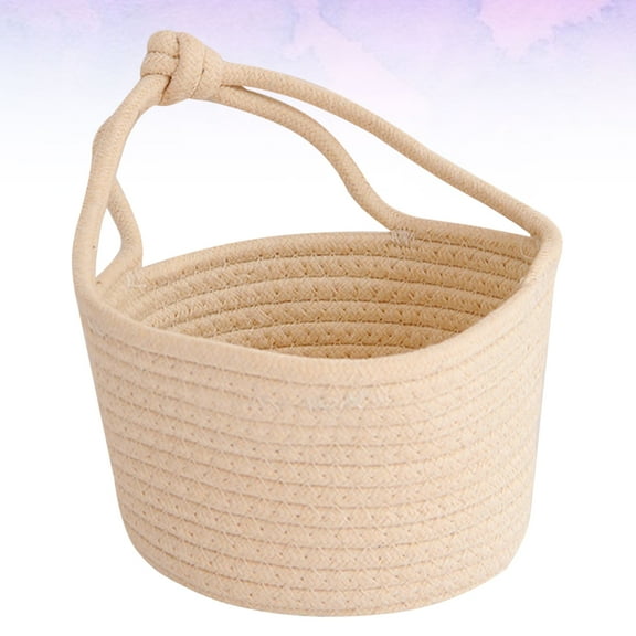 Yuangui Basket Hanging Wall Baskets Storage Woven Basketsorganizing Basket White Rope Cotton Storage Decorative Weaved Stuff
