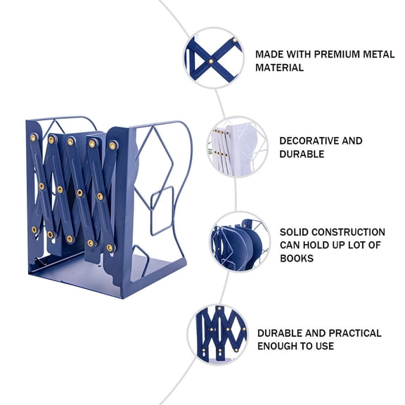 Yuangui Book Bookend Office Adjustable File Organizer Bookends Metal Stand Telescopic Table Retractable Grid Cabinet Magazine