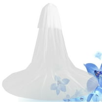 Yuangui Cathedral Long Wedding Veils 2 Tier Bridal Veil with Comb Wedding Accessories for Bride Wedding (Pure White)