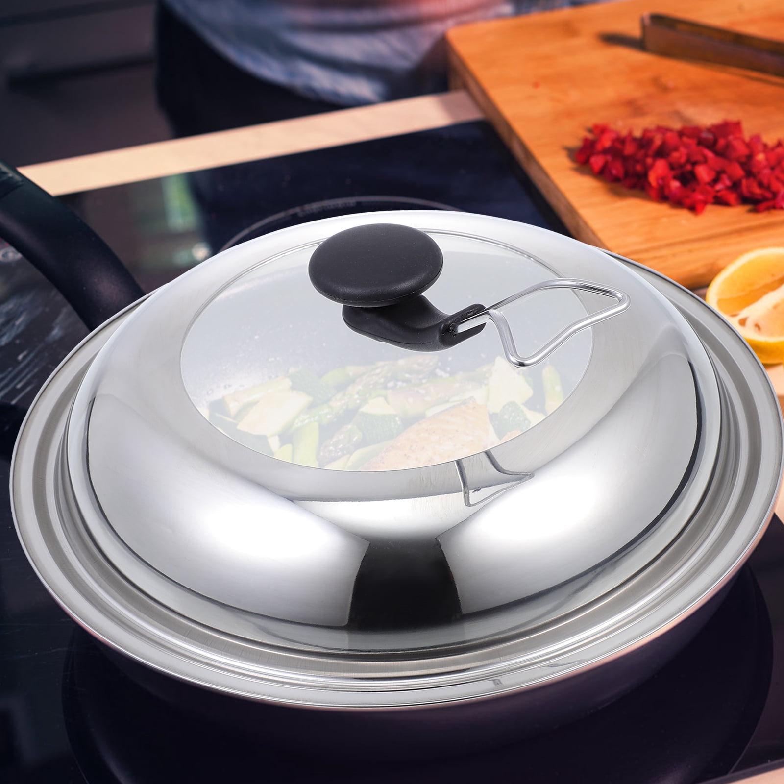 Splatter Cookware Yuangui Cover Cooking Potlid Stainless Steel Replacement Round Splatter ...