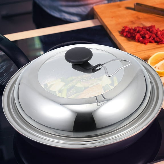 Yuangui Cover Cooking Potlid Stainless Steel Replacement Round Splatter Dome Steak Microwave Lids Saucepan Basting Cookware Pan