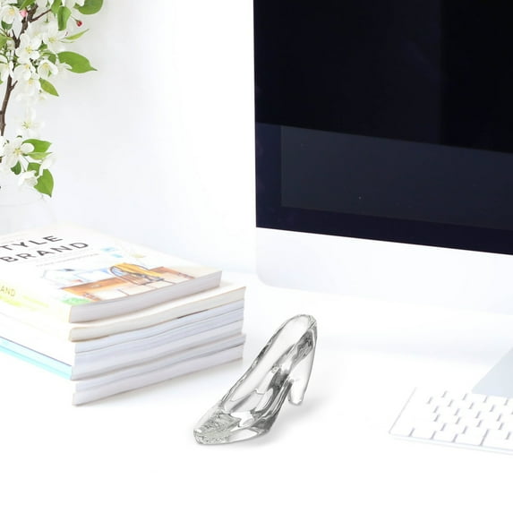 Yuangui Crystal Shoe Glass Figurine Ornament Centerpiece Statue Table Heels High Slipper Ornaments Sculpture Tabletopparty