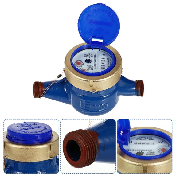 FRCOLOR DN15 Water Meter Tap 1 Set Engineering Rotor Type Water Meter Random Style