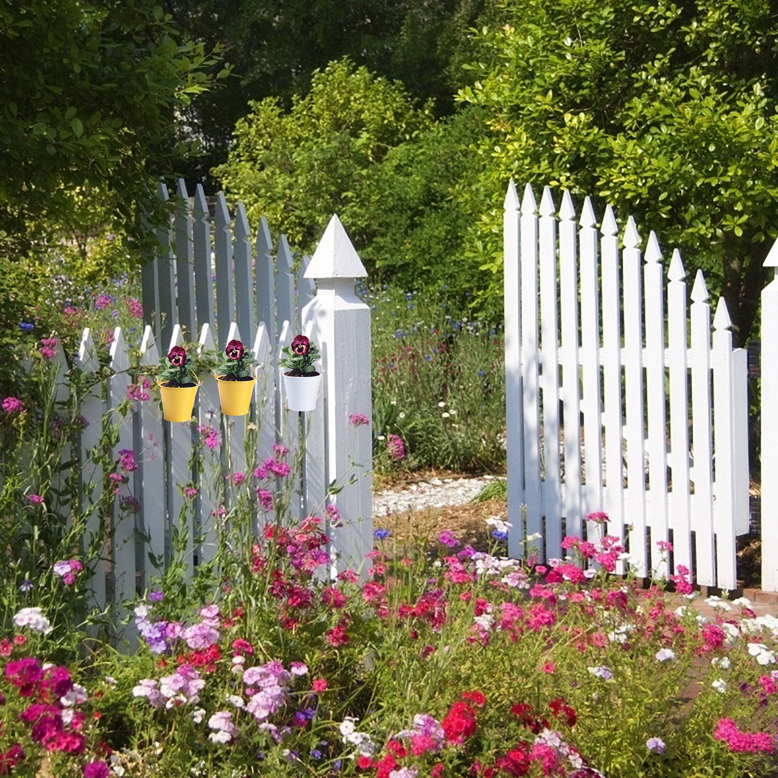 Yuangui Hanging Bucket Balcony Planters Flower Railing Outdoor Pots ...