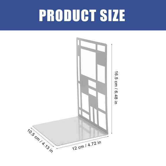 Yuangui Modern Geometric Sphere Bookends - Heavy Duty Metal, White