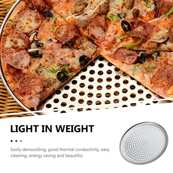 Yuangui Pizza Baking Tray Crisper Round Oven Steel Serving Tray Plate Oven Steel Pans Stainless Tart Fluted Pie