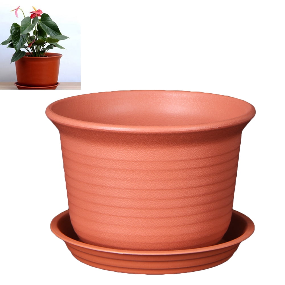 Yuangui planters flower pots with saucers red indoor outdoor decor