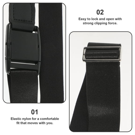 Yuangui Shirt Belt Stay Adjustable Shirt Lock Undergarment Belt for Men and Women Keeping Shirt Tucked in - 3CM (Black)
