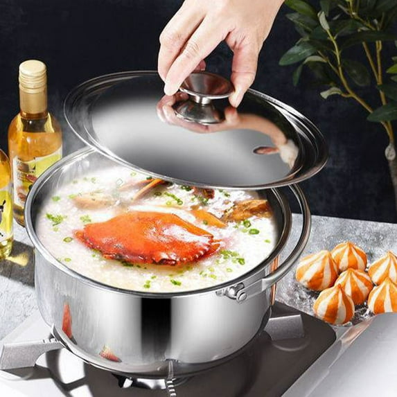 Yuangui Stainless Steel Soup Pot with Lid and Handle - 16cm