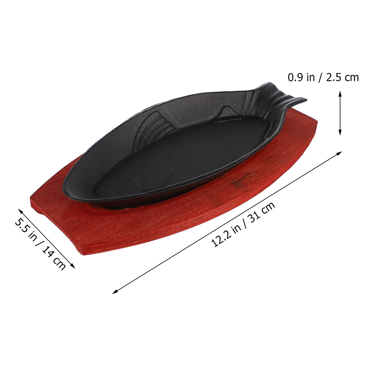 Yuangui Steak Plate Pan Cast Iron Grill Sizzling Fajita Japanese ...